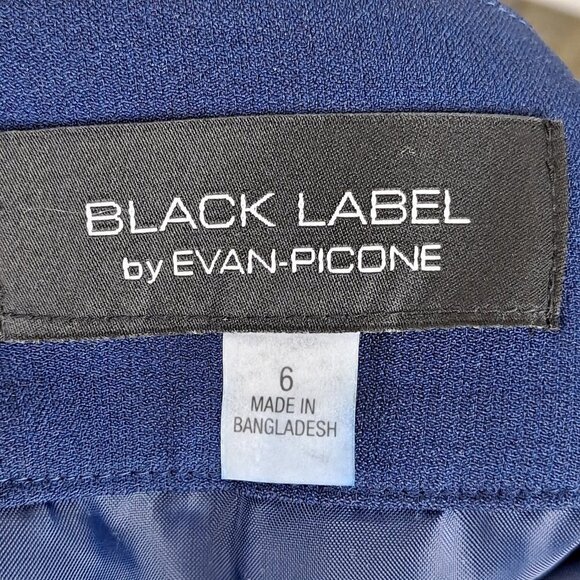Black Label Evan-Picone Size 6 Navy Blue Pencil Skirt Kick Pleats Back Zip NWT - Picture 8 of 12